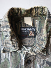 Load image into Gallery viewer, 1990&#39;s Rattlers Tree Bark Camo Flannel Shirt - M

