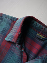 Load image into Gallery viewer, 1980s Distressed OshKosh Shadow Plaid Style Flannel Shirt - XL
