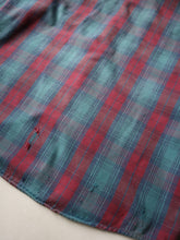 Load image into Gallery viewer, 1980s Distressed OshKosh Shadow Plaid Style Flannel Shirt - XL
