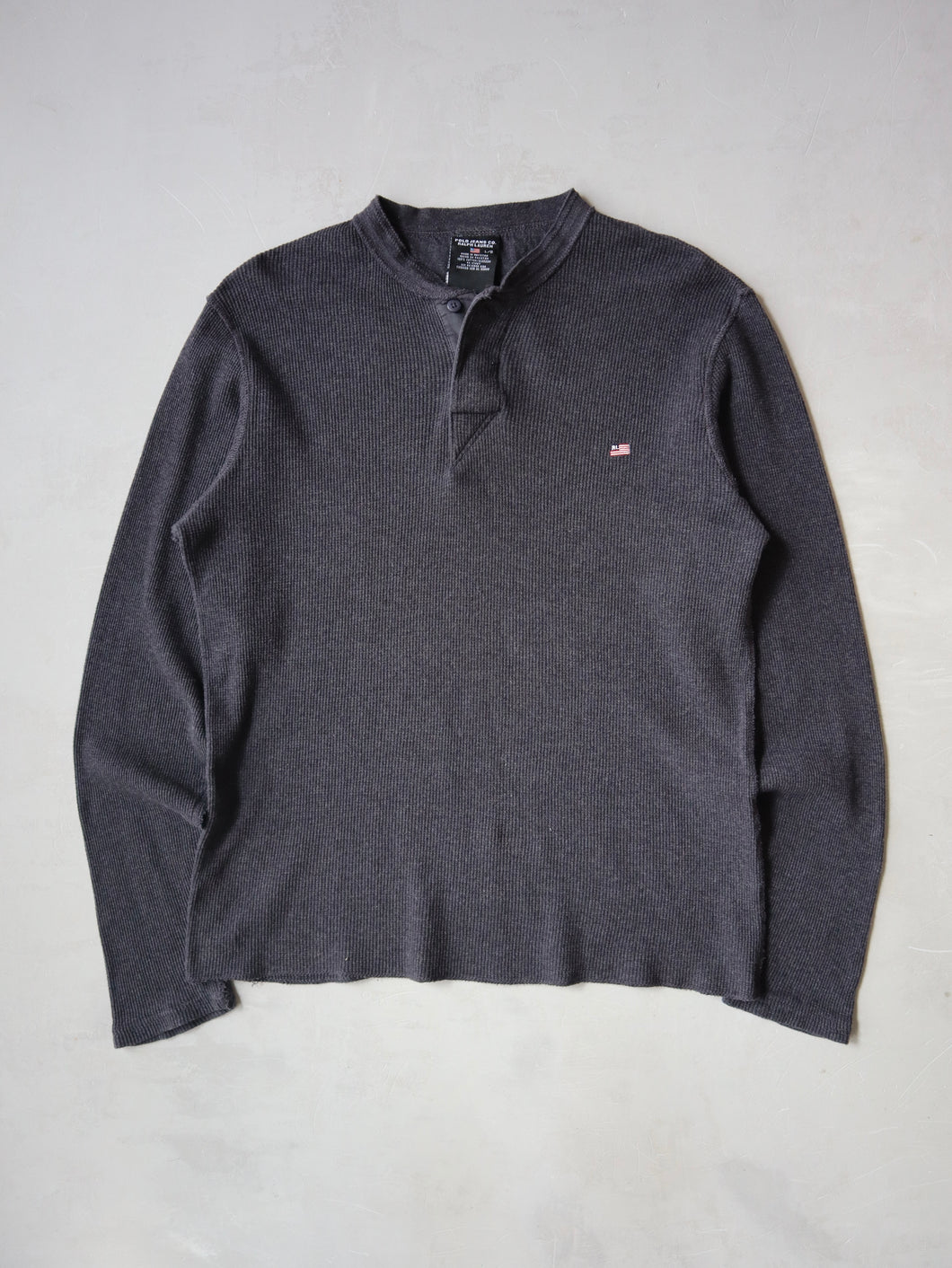 1990's Polo Jeans Co. Henley Waffle Thermal - L