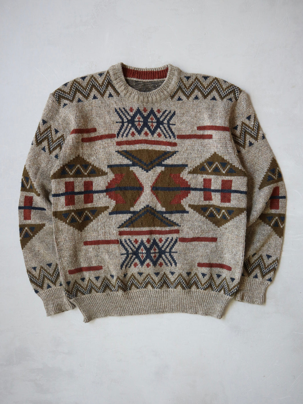 1980s Geometric Knit Sweater - M
