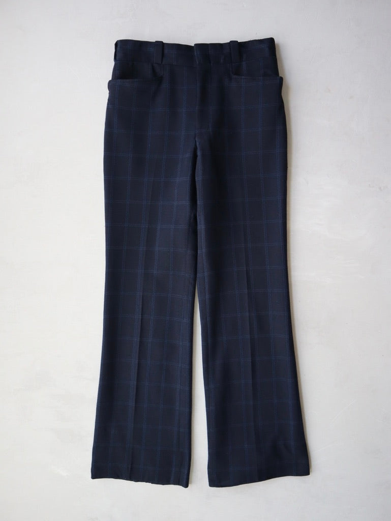 1970's Hardy Amies Plaid Bootcut Pants - 30