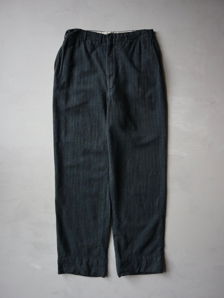 1960's Herringbone Pattern Wool Pants - 29
