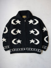 Load image into Gallery viewer, 1980s Star &amp; Moon Hand Knit Chunky Zip Up - XXL
