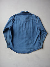 Load image into Gallery viewer, 1990&#39;s Distressed Wrangler Pearl Snap Chambray Shirt - XL
