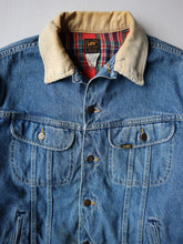 Load image into Gallery viewer, 1990s Lee Plaid Lined Denim Jacket - M
