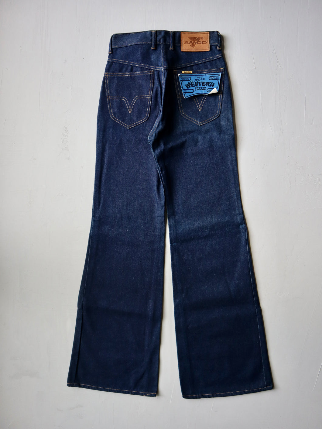 1970s Deadstock AMCO Denim Flares - 28