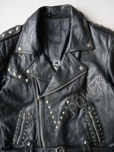 Load image into Gallery viewer, 1990s Studded Leather Biker Jacket - M
