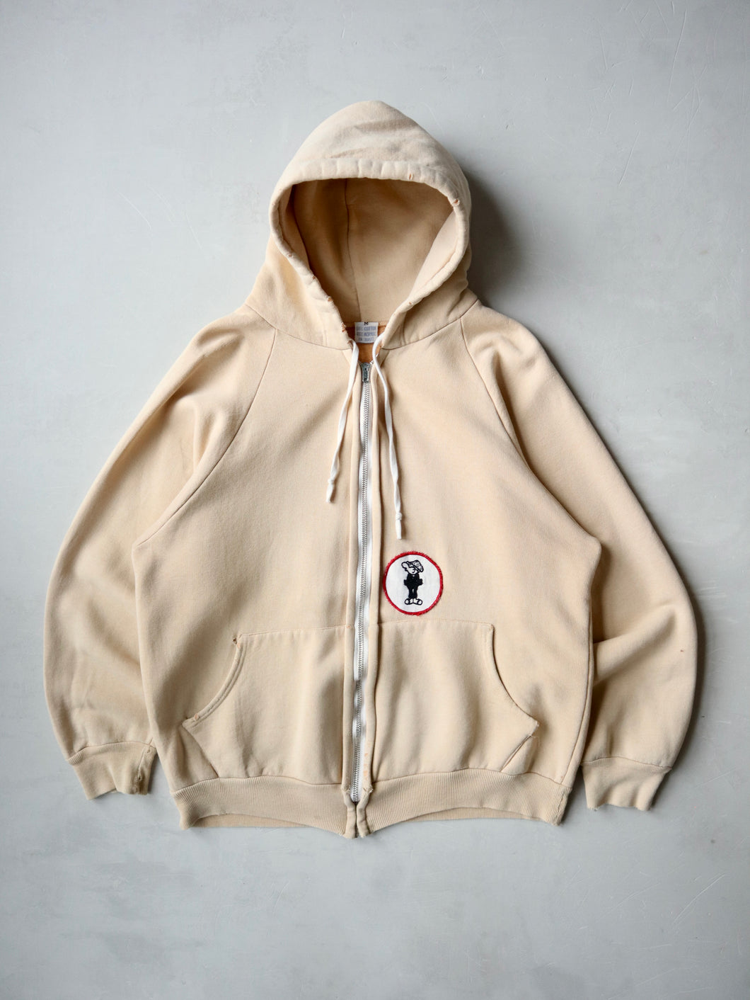 1980's Distressed Zip-Up Hoodie - M