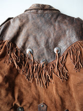 Load image into Gallery viewer, 1990s Western Fringe Rodeo Leather Jacket - XL
