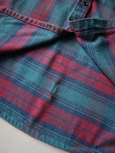 Load image into Gallery viewer, 1980s Distressed OshKosh Shadow Plaid Style Flannel Shirt - XL
