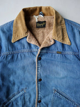 Load image into Gallery viewer, 1970s Wrangler Lined Denim Jacket with Corduroy Collar - M
