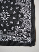Load image into Gallery viewer, Paisley Black Bandana Made in USA
