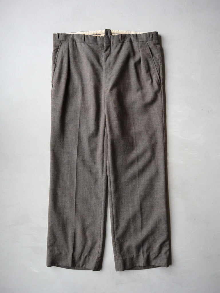 1970's Wool Blend Pleated Pants - 36
