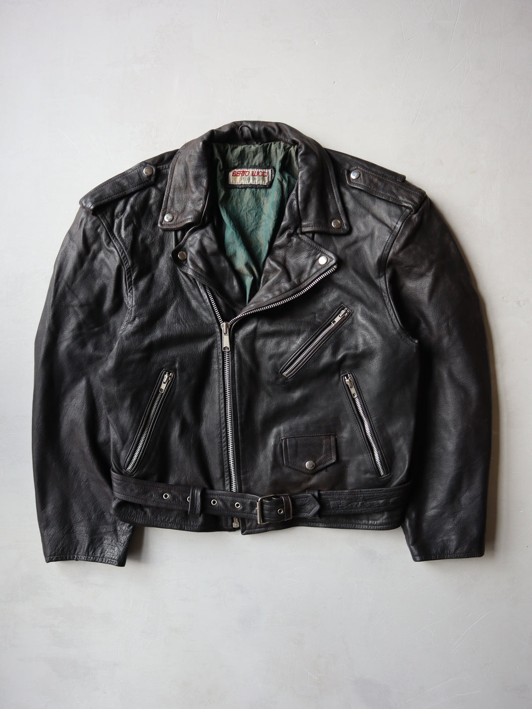 1980's Italian Leather Biker Jacket - M/L