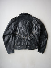 Load image into Gallery viewer, 1990s Studded Leather Biker Jacket - M
