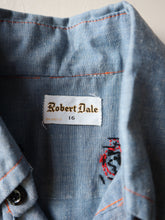 Load image into Gallery viewer, 1960s Embroidered Selvedge Chambray Shirt - XS/S
