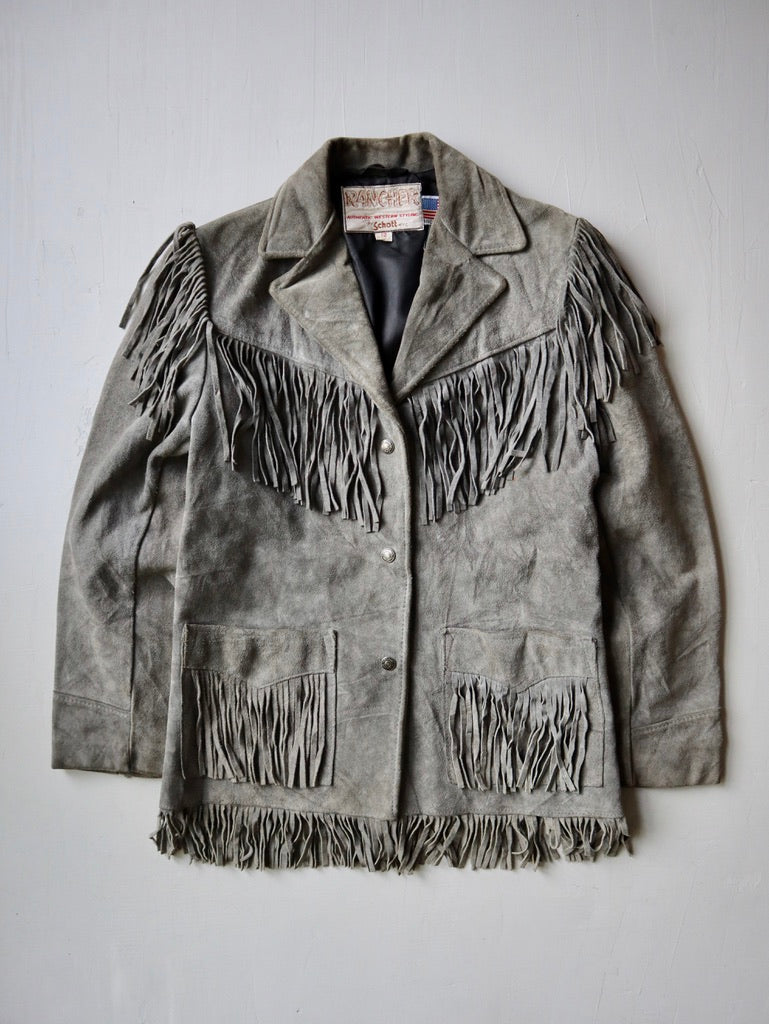 Schott Rancher Western Suede Leather Fringe Jacket - XS