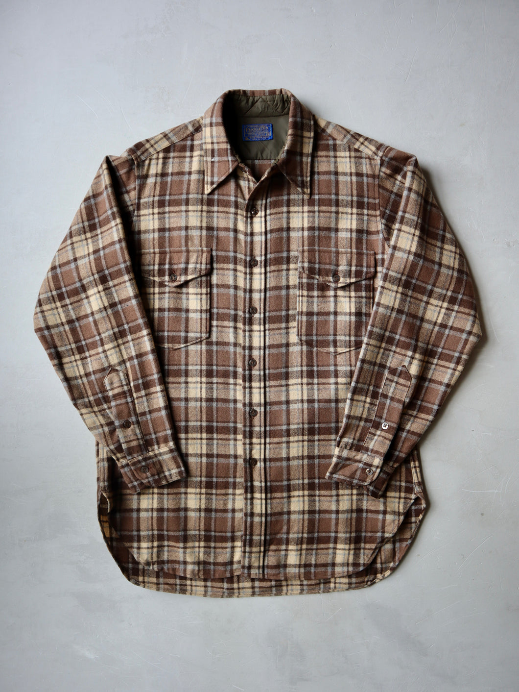 1970s Pendleton Plaid Flannel Shirt - L