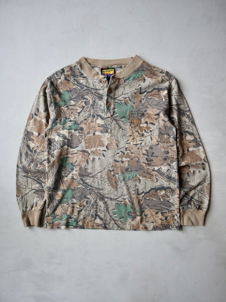 1990s Realtree Henley Long Sleeve - S
