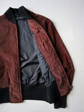 Load image into Gallery viewer, 1980s Burgundy Dotted Bomber Jacket - XS
