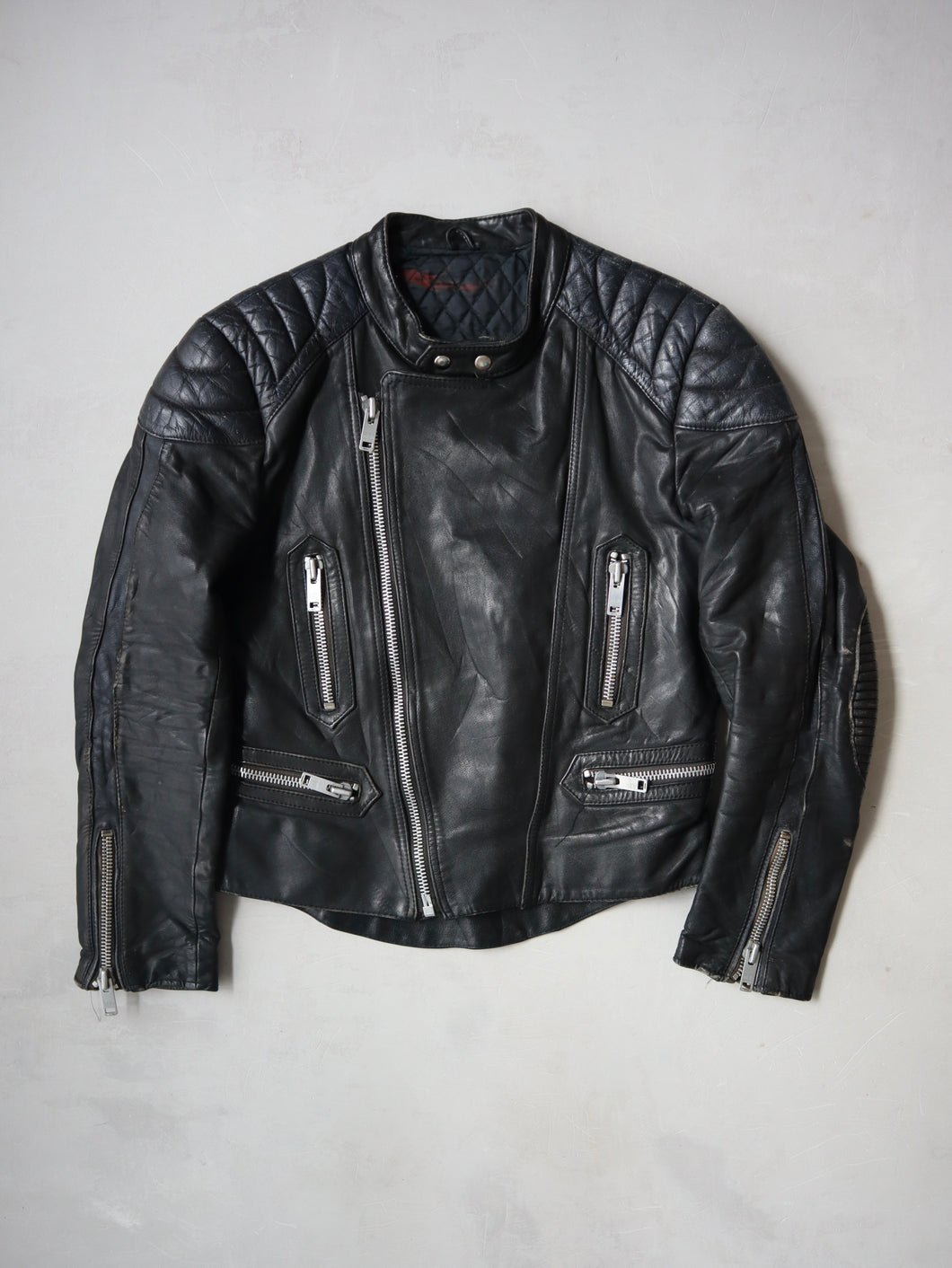 1980's Distressed Moto Biker Leather Jacket - S