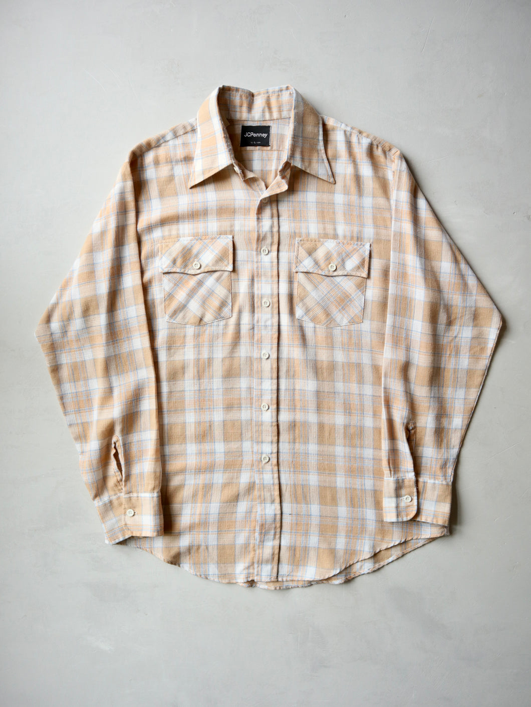 1970's JCPenny Lightweight Plaid Shirt - L