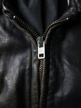 Load image into Gallery viewer, 1950s Distressed Leather Biker Jacket - L
