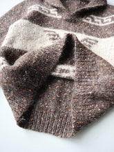 Load image into Gallery viewer, 1980s Hand Knit Shawl Collar Sweater with Aztec Eagle Design - XS

