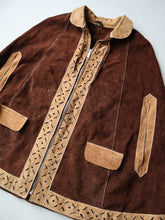 Load image into Gallery viewer, 1970&#39;s Velasco Suede Leather Poncho - One Size
