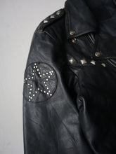 Load image into Gallery viewer, 1990s Studded Leather Biker Jacket - M
