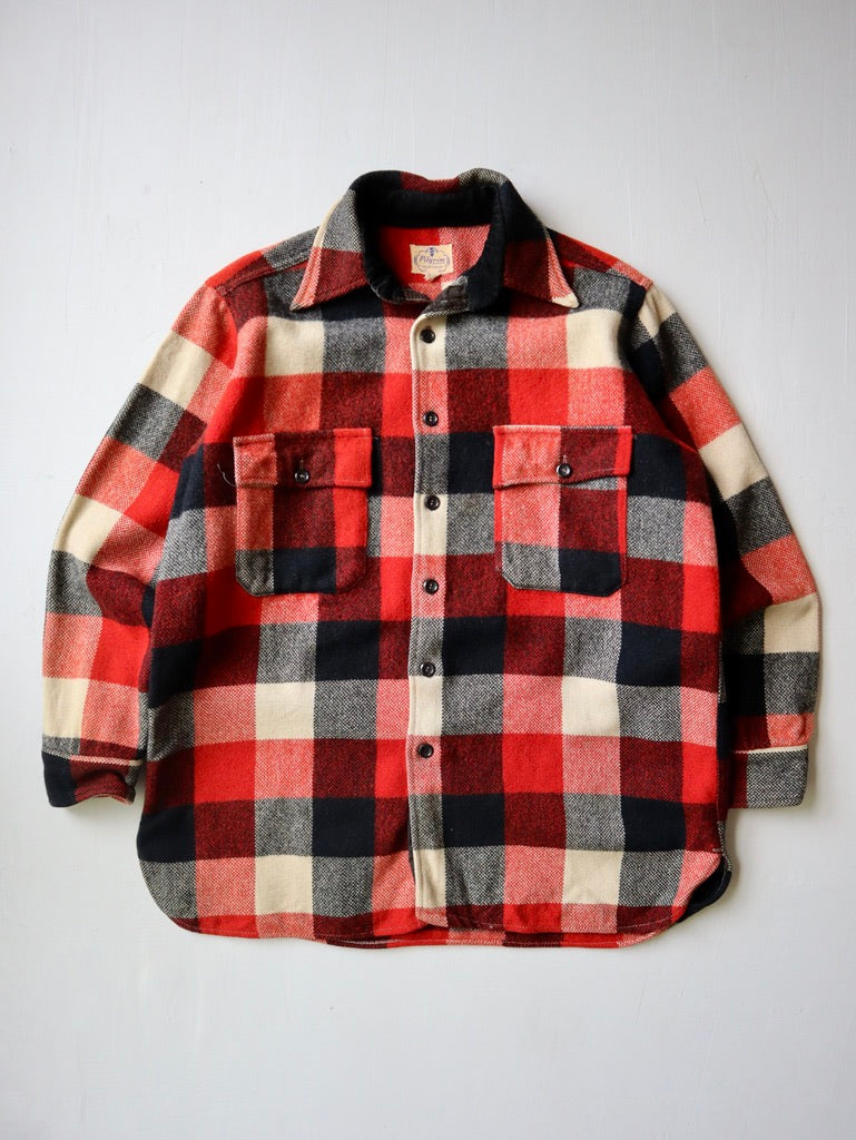 1950s Pilgrim Plaid Wool Shirt - L