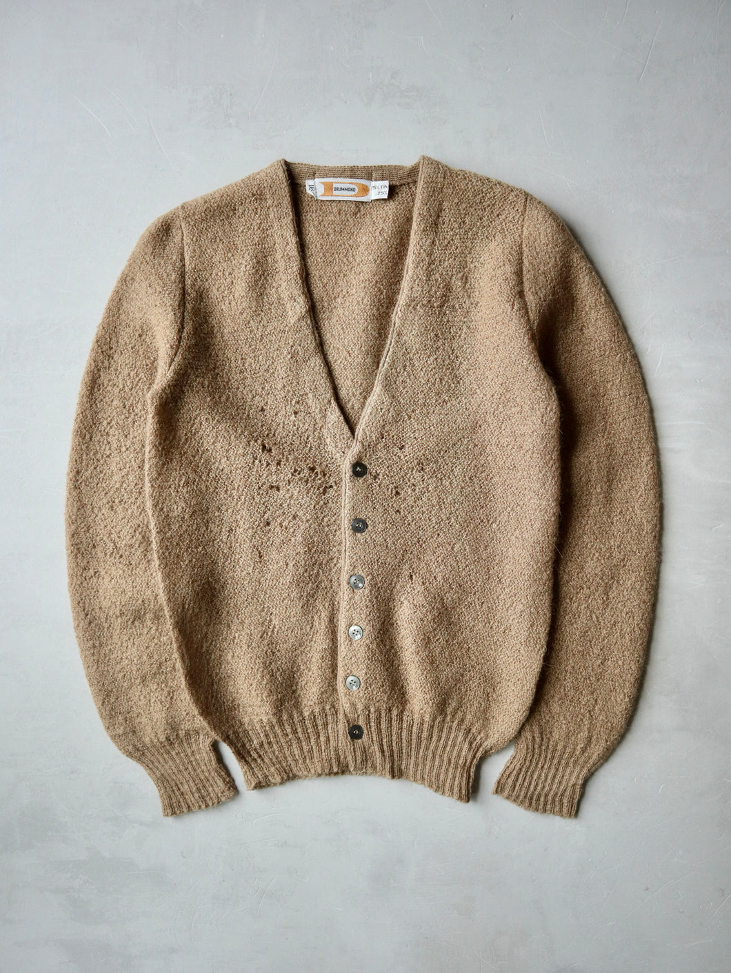 1960s Distressed Drummond Mohair & Wool Cardigan - XS