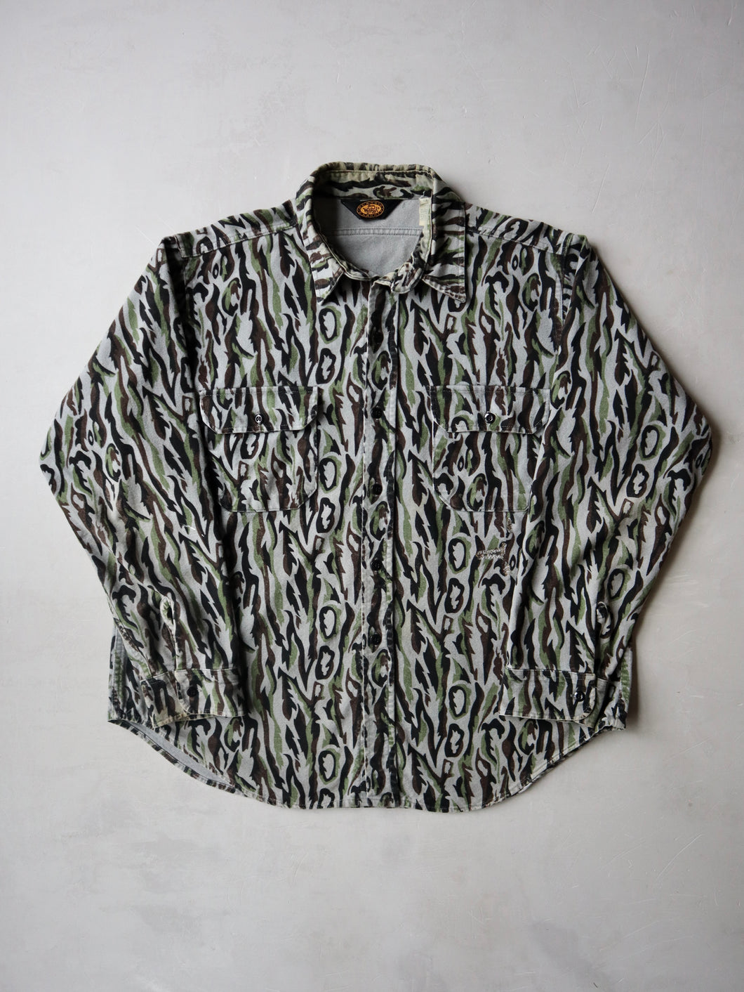 1980's Woolrich Shadow Bark Camo Chamois Shirt - XL