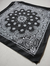 Load image into Gallery viewer, Paisley Black Bandana Made in USA
