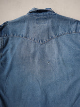 Load image into Gallery viewer, 1990&#39;s Faded Wrangler Pearl Snap Chambray Shirt - L
