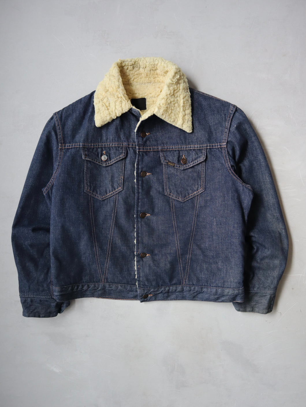 1970s Sears Roebucks Sherpa Lined Denim Jacket - L/XL