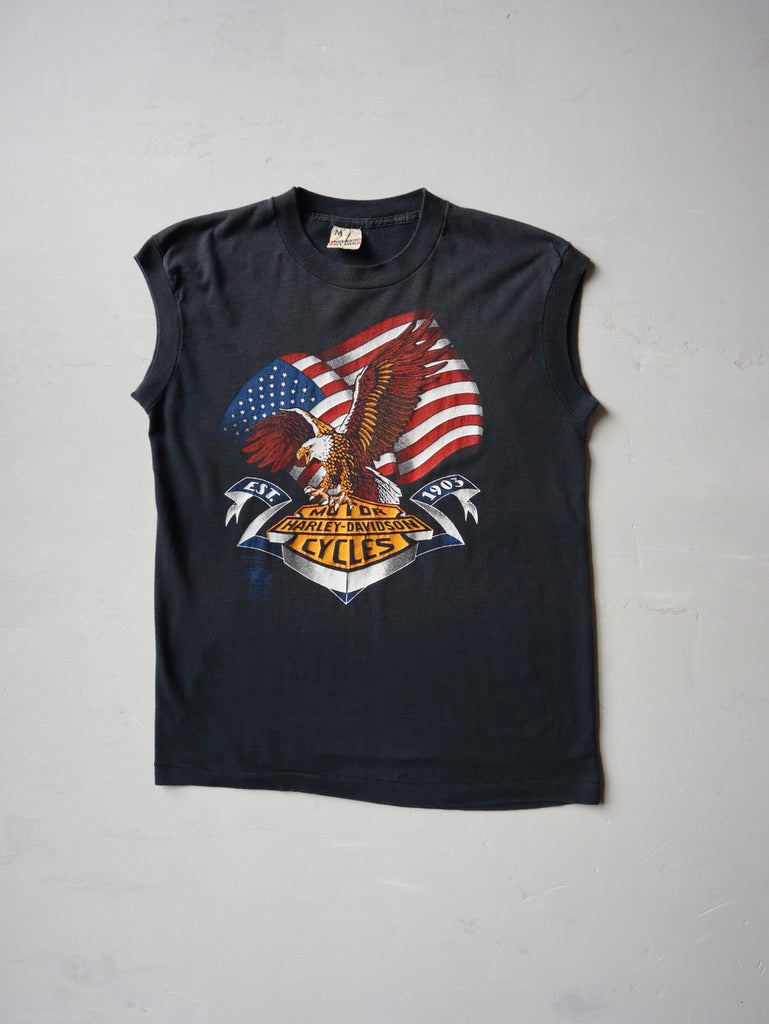 1980's 3D Emblem Harley Davidson Muscle Tank - XS