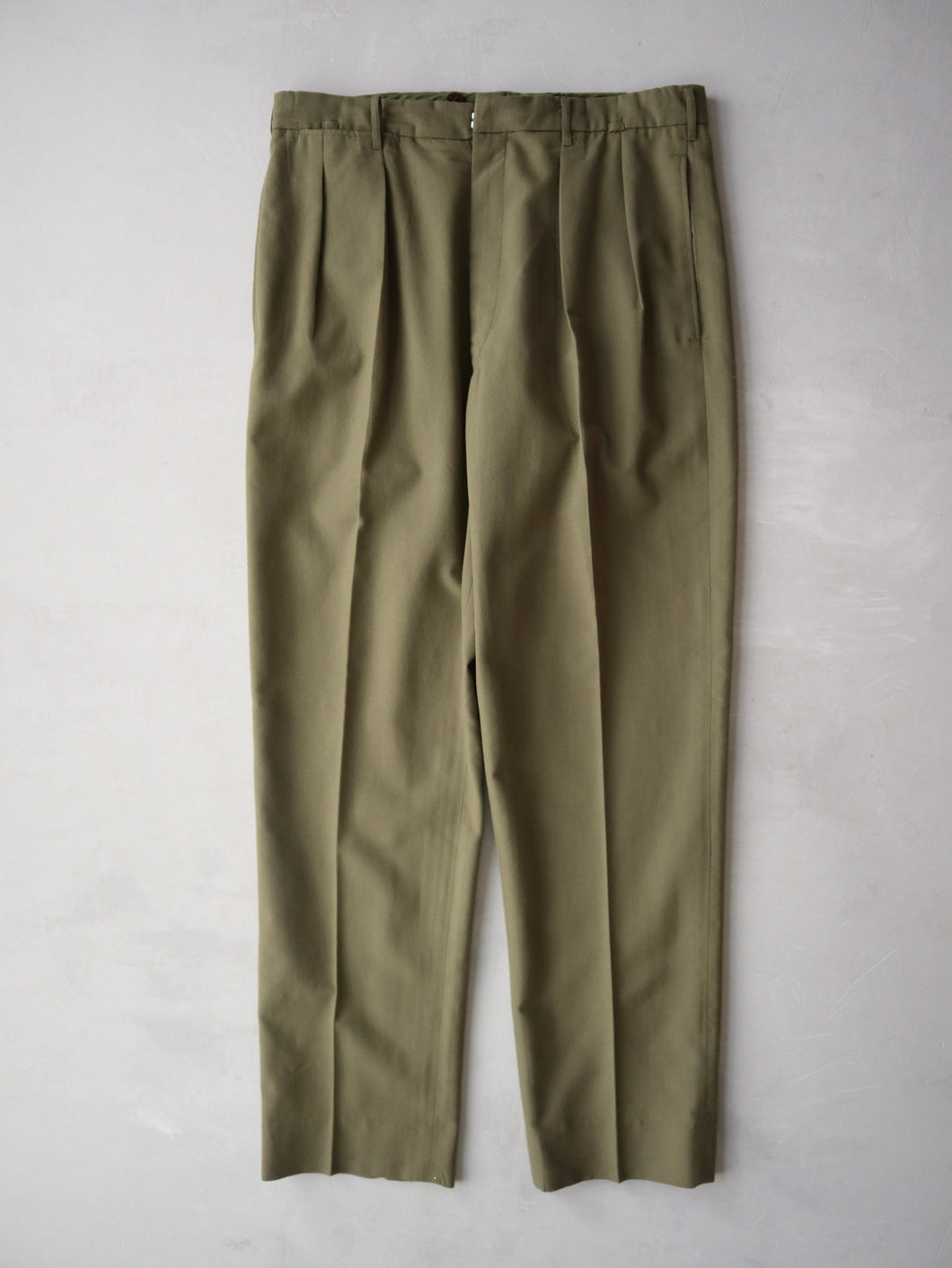 1970's Wool Blend Pleated Uniform Pants - 33