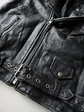 Load image into Gallery viewer, 1980s Boxy Leather Biker Jacket - S

