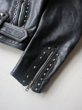 Load image into Gallery viewer, 1990s Studded Leather Biker Jacket - M
