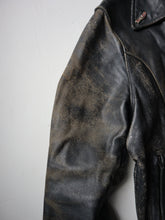 Load image into Gallery viewer, 1950s Distressed Leather Biker Jacket - L
