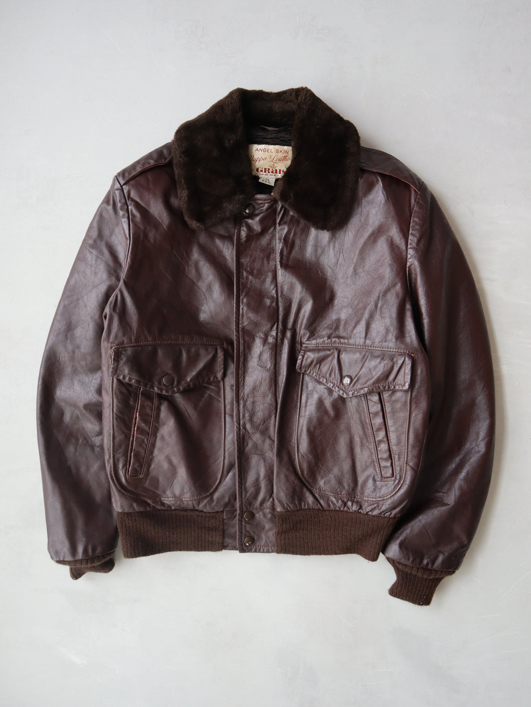 1970's Angel Skin Nappa Leather Type G-1 Leather Flight Jacket - S