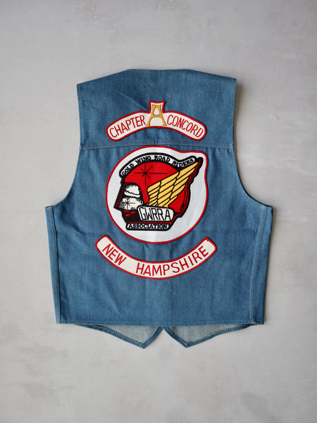 1970's Sears Roebucks Gold Wing Road Riders Biker Denim Vest - M