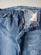 Load image into Gallery viewer, Heavily Repaired and Distressed RRL Buckle Back Jeans - 38"
