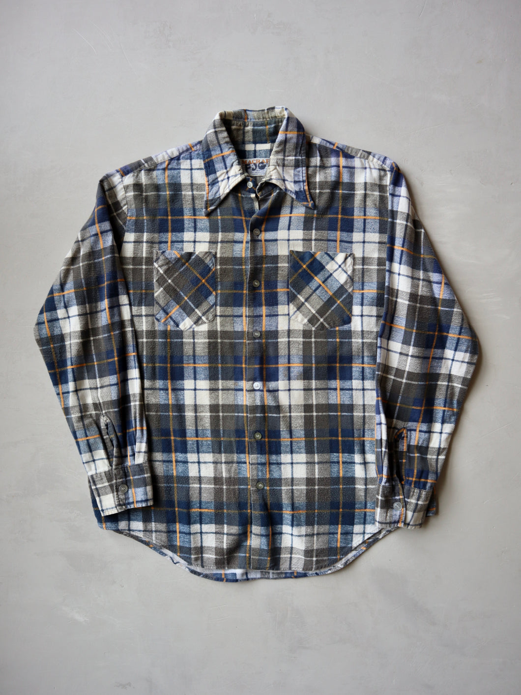 1970's Plaid Flannel Shirt - L