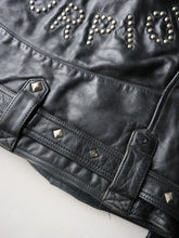 Load image into Gallery viewer, 1990s Studded Leather Biker Jacket - M

