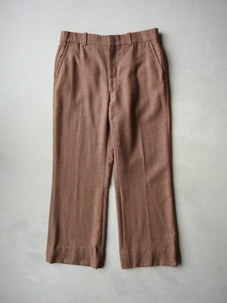 1970's Mini Check Wool Bootcut Pants - 31
