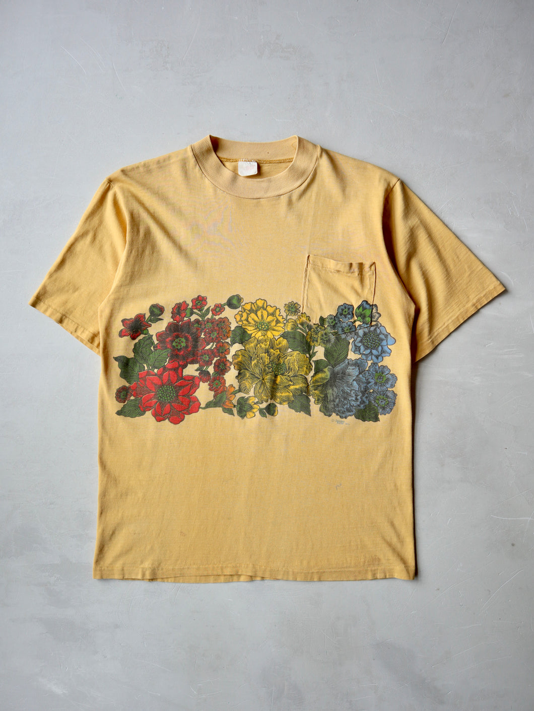 1970s Designs Alive Flower Pocket T-Shirt - XS