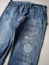 Load image into Gallery viewer, Heavily Repaired and Distressed RRL Buckle Back Jeans - 38"
